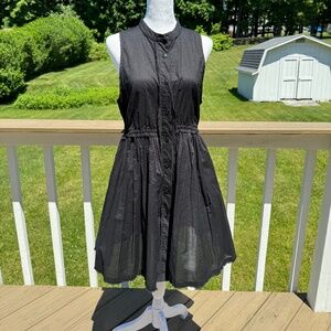 Large Urban Outfitters Cotton Black Sleeveless Tunic Dress Top Pre-owned